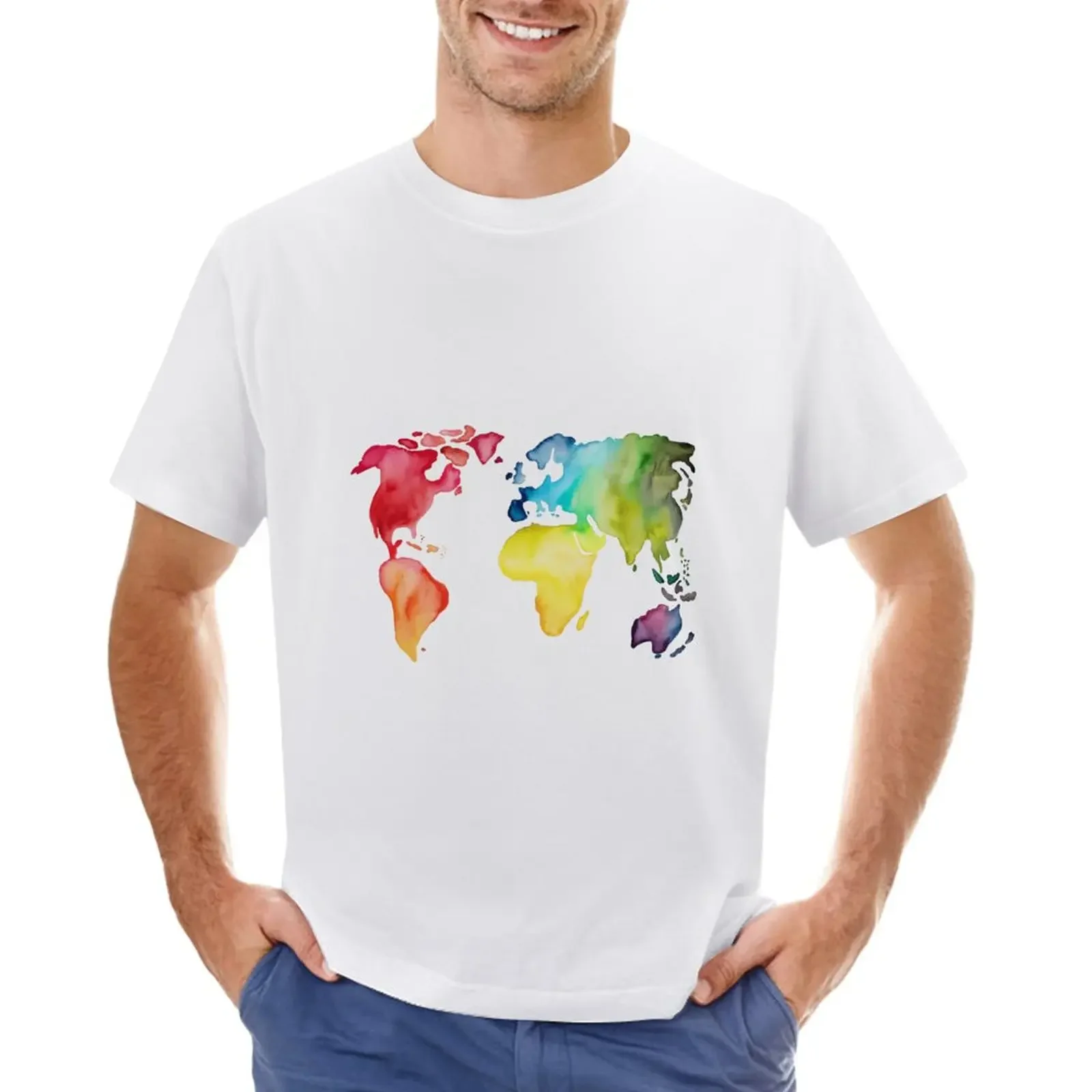 Watercolour Rainbow World T-Shirt vintage clothes tops blacks blanks t shirts for men cotton
Watercolour Rainbow World T-Shirt vintage clothes tops blacks blanks t shirts for men cotton