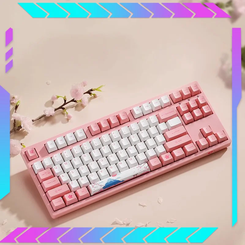 

Monsgeek 3087 V2 Mechanical Keyboard Fujiyama Sakura Wired Gaming Pbt Thermal Sublimation Type C Keyboard For Computer Mac Win