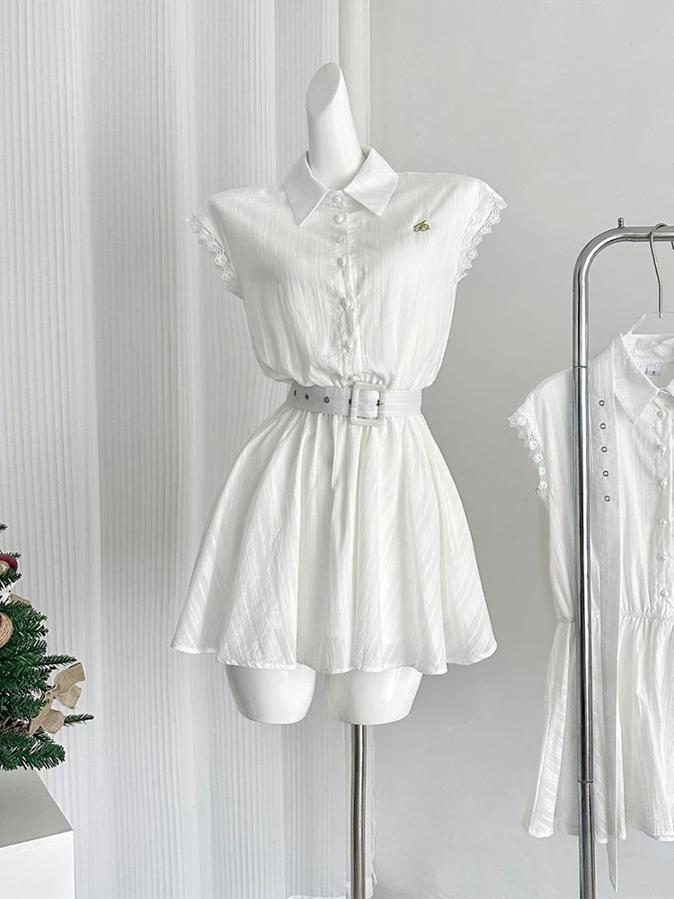 Summer Sleeveless Mori Girl French Vintage Lace Shirt Dress Women Korean Frock 2000s Aesthetic One-Piece Party Preppy Old Money
Summer Sleeveless Mori Girl French Vintage Lace Shirt Dress Women Korean Frock 2000s Aesthetic One-Piece Party Preppy Old Money