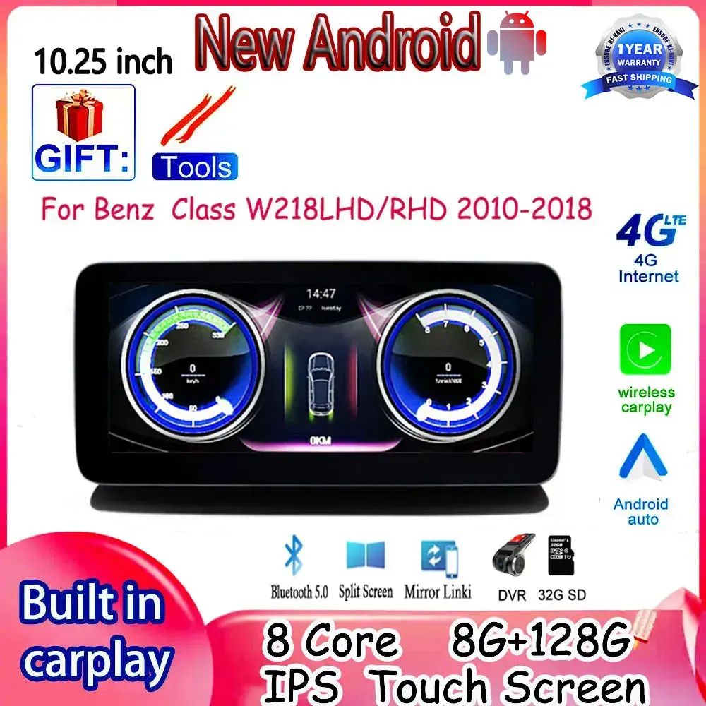 10.25 Inch Android 14 System For Benz W218 LHD RHD 2010-2018 Carplay Auto Car Radio WIFI 4G GPS Multimedia Player Audio Monitor
10.25 Inch Android 14 System For Benz W218 LHD RHD 2010-2018 Carplay Auto Car Radio WIFI 4G GPS Multimedia Player Audio Monitor