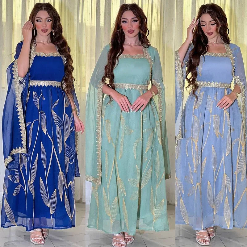 

Ramadan Moroccan Muslim Luxury Robe Embroidered Embroidery Oman Dubai Women's Dress Southeast Asia Indonesia Dress
