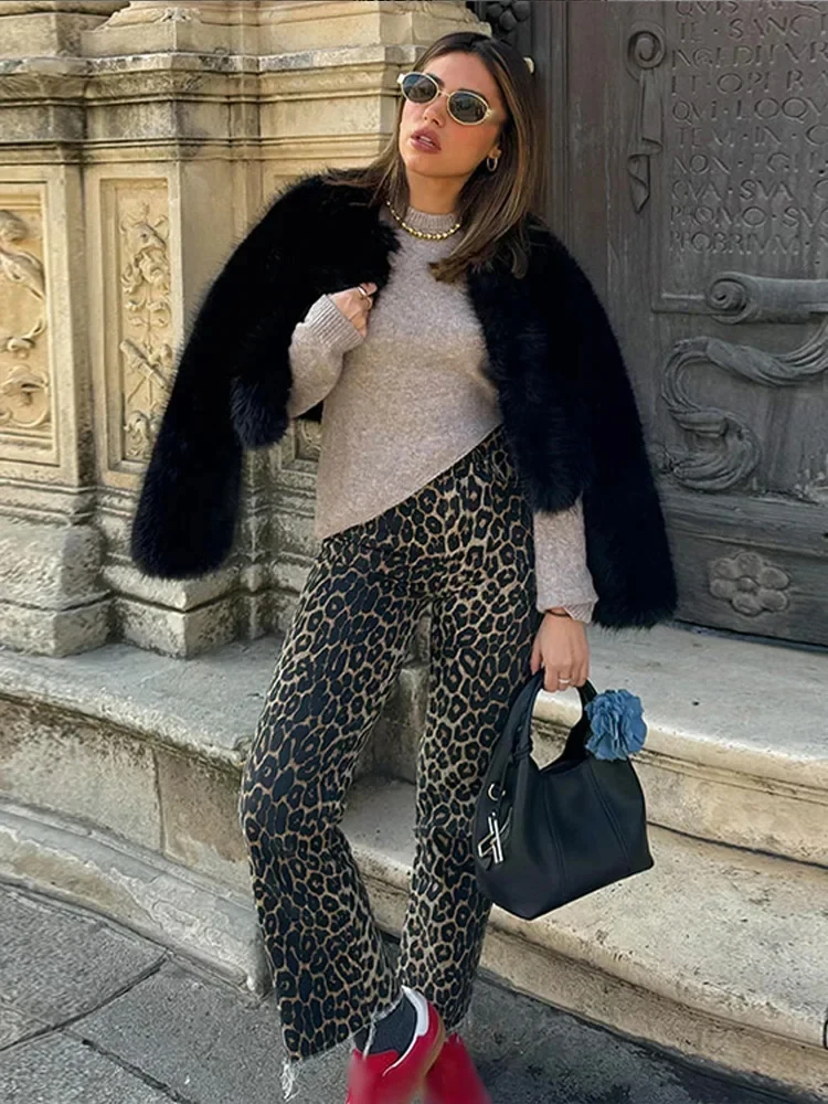 

High Waist Retro Chic Leopard Print Pencil Pants for Women Fashionable Spring Y2K Commuting Trousers with Casual Women's Pants