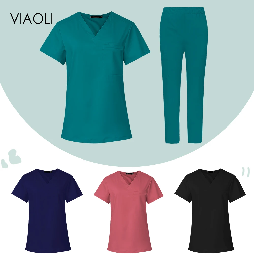 Dentist Surgical Set Nurse Uniform Solid Color Nursing Workwear Doctor Scrub Uniform V Neck Drawstring Waist Scrub Set Wholesale
Dentist Surgical Set Nurse Uniform Solid Color Nursing Workwear Doctor Scrub Uniform V Neck Drawstring Waist Scrub Set Wholesale