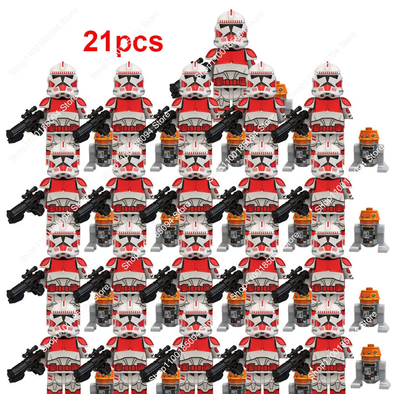 

Hot Toys New 21Pcs 501st Legion Clone Troopers Building Blocks Commander Fox Ahsoka enoch Captain Action Figures Mini Kids Toys