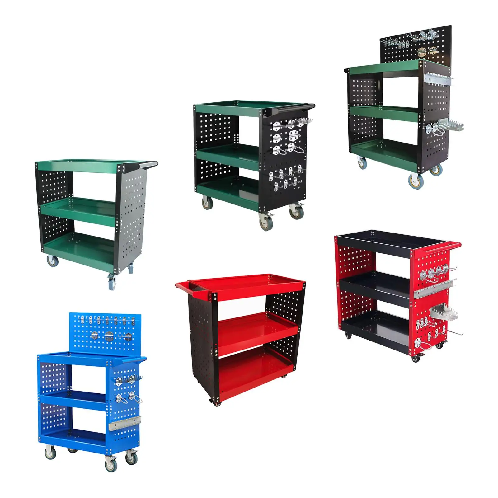 Heavy Duty 3 Tier Rolling Tool Cart Workshop Hardware Mobile Utility Rolling Cart with Shelves for Garden Auto Repair Warehouse
Heavy Duty 3 Tier Rolling Tool Cart Workshop Hardware Mobile Utility Rolling Cart with Shelves for Garden Auto Repair Warehouse