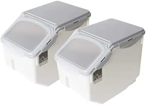 Rice Storage Bin Food Containers Set Leak Proof Locking Lid, Large Storage Boxes Plastic Cereal Pet Food 15kg(18L), Grey,2packs
Rice Storage Bin Food Containers Set Leak Proof Locking Lid, Large Storage Boxes Plastic Cereal Pet Food 15kg(18L), Grey,2packs