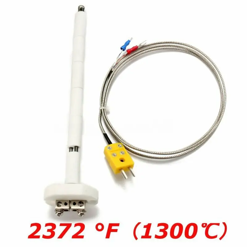 K Type Thermocouple Sensor For Ceramic Kiln Furnace Control Measuring 1300 Degree-Platinum Rhodium High Temperature Probe 2372°F
K Type Thermocouple Sensor For Ceramic Kiln Furnace Control Measuring 1300 Degree-Platinum Rhodium High Temperature Probe 2372°F