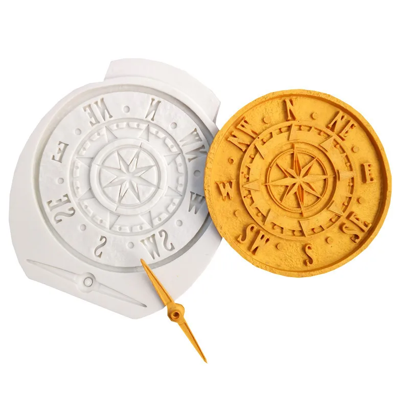 

3D Antique Compass Silicone Molds Steampunk Cake Border Fondant Mold Cake Decorating Tool Cupcake Candy Chocolate Gumpaste Mould