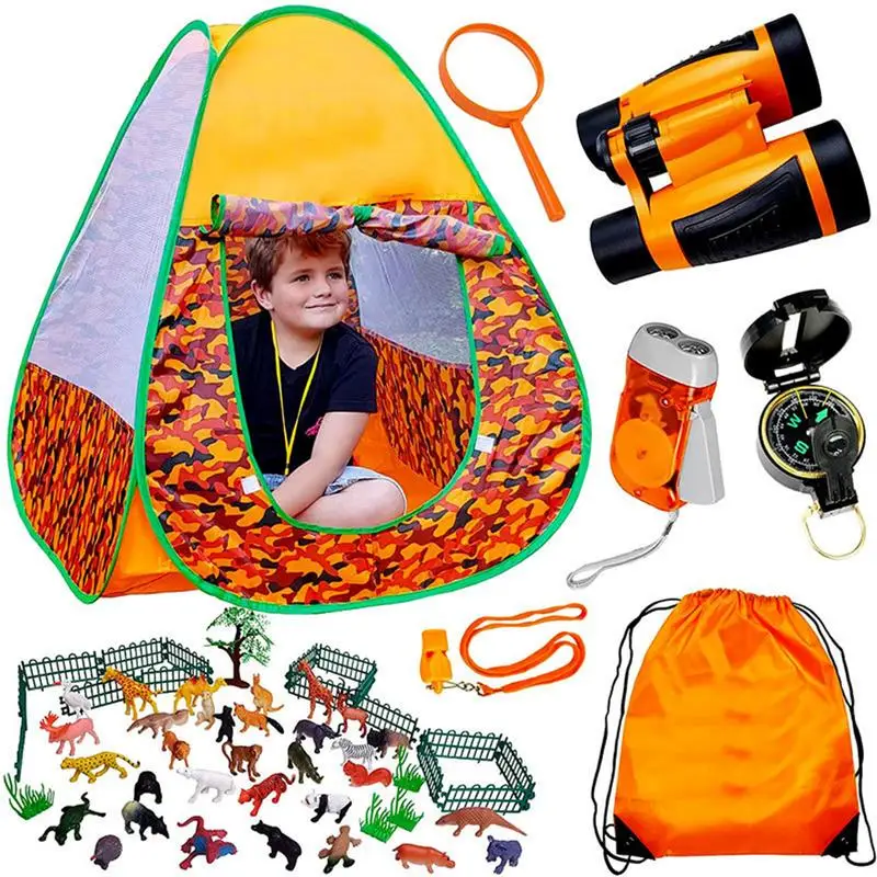 Outdoor Campfire Toy Set Pretend Play Camp Gear Tools Tent Building Kit Camp Gear Tools With Compass Magnifying Glass Foldable
Outdoor Campfire Toy Set Pretend Play Camp Gear Tools Tent Building Kit Camp Gear Tools With Compass Magnifying Glass Foldable