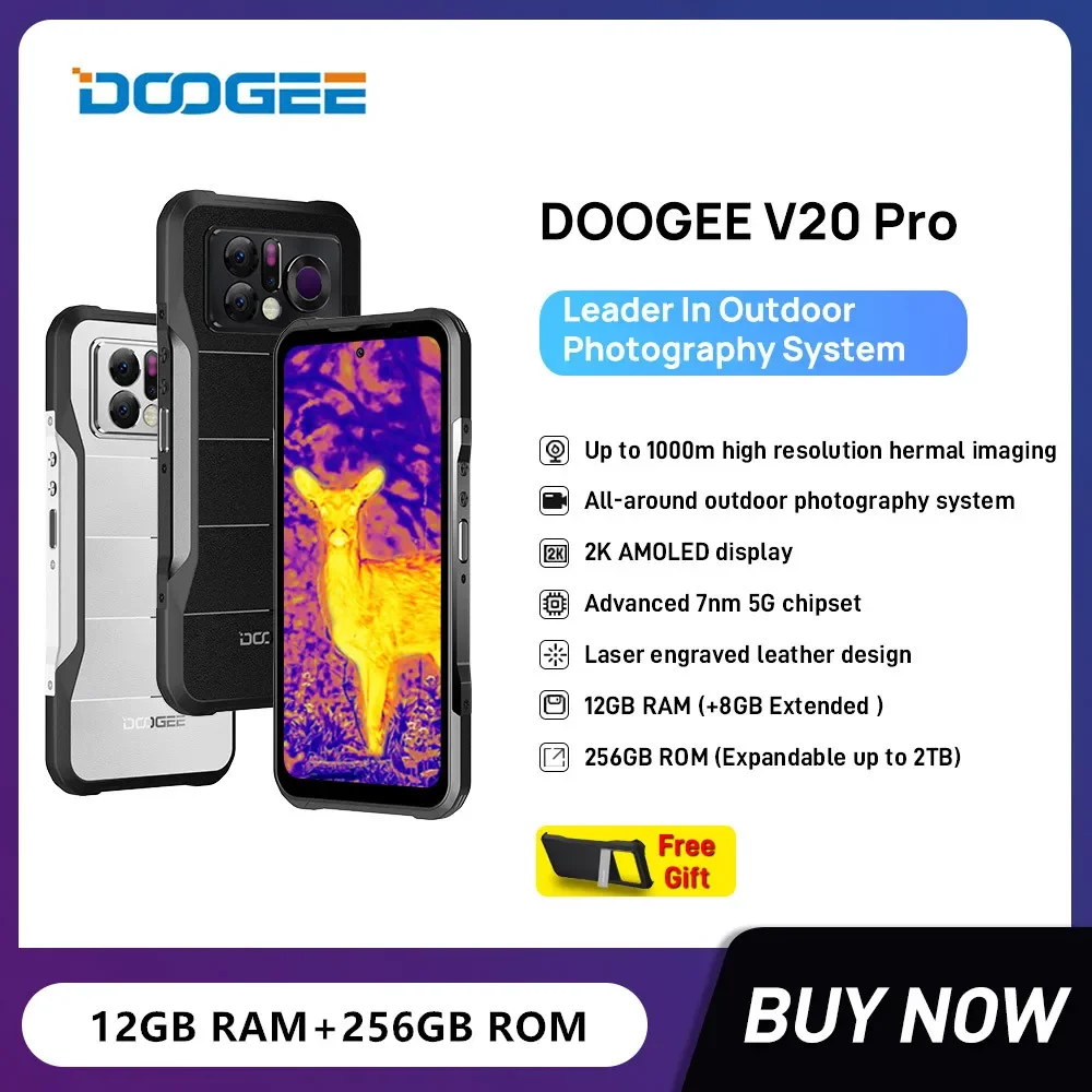 DOOGEE V20 Pro 5G Rugged Smartphones Octa Core 12GB+256GB 6.43Inch FHD Android 12 Mobile Phone Thermal Imaging 64MP 6000mAh NFC
DOOGEE V20 Pro 5G Rugged Smartphones Octa Core 12GB+256GB 6.43Inch FHD Android 12 Mobile Phone Thermal Imaging 64MP 6000mAh NFC