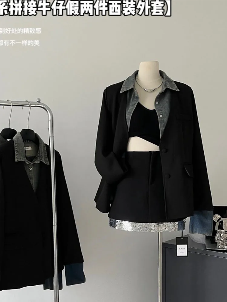 Женский офисный блейзер с отложным воротником, элегантный черный пиджак с длинными рукавами, официальная одежда в готическом стиле, 2019
Женский офисный блейзер с отложным воротником, элегантный черный пиджак с длинными рукавами, официальная одежда в готическом стиле, 2019