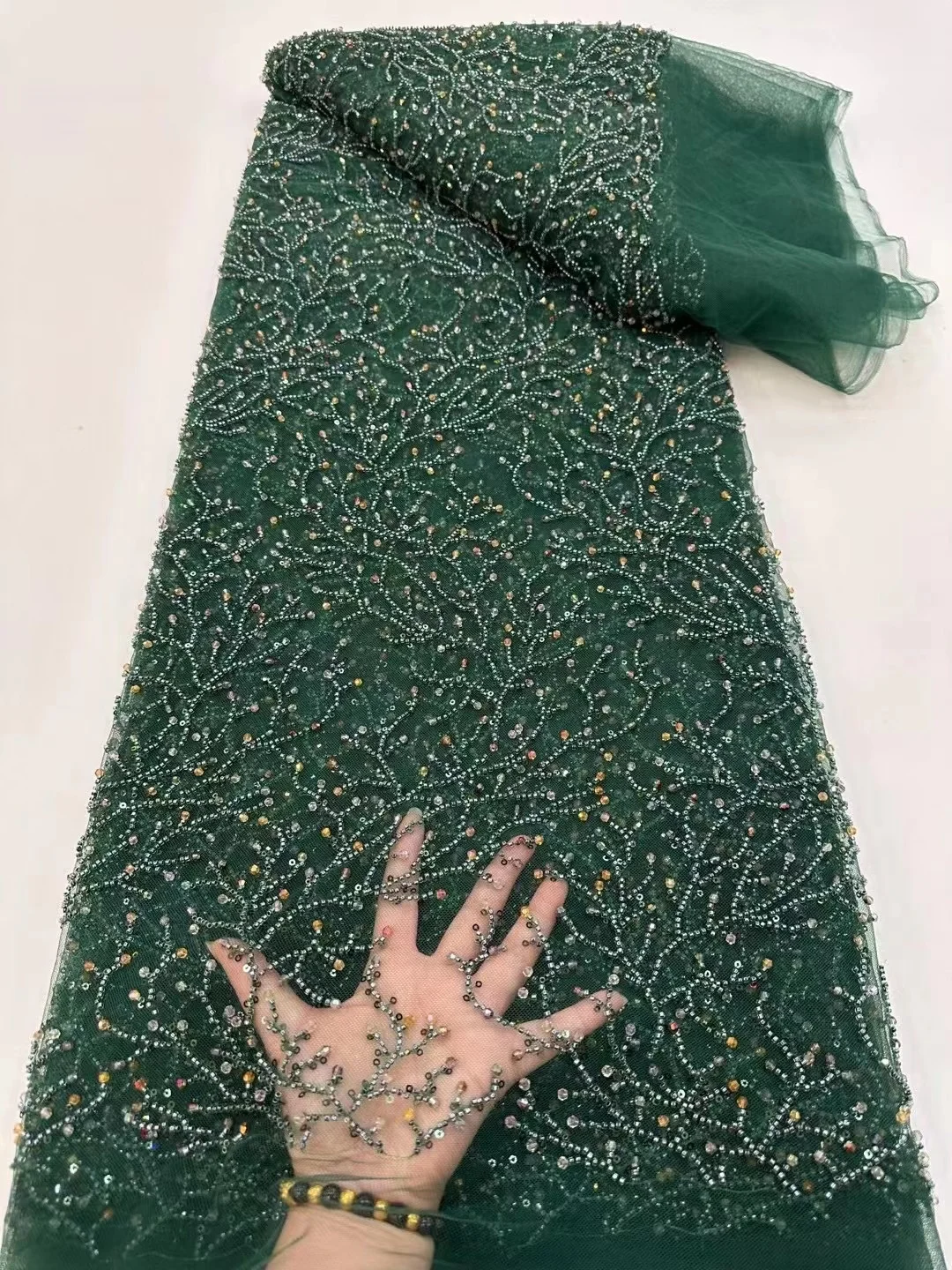 Green New Handmade Beaded Fabric for Luxury Evening Dresses 2023 Beaded Lace Sequins Tulle Lace Mesh Embroidered Material Cloth
Green New Handmade Beaded Fabric for Luxury Evening Dresses 2023 Beaded Lace Sequins Tulle Lace Mesh Embroidered Material Cloth