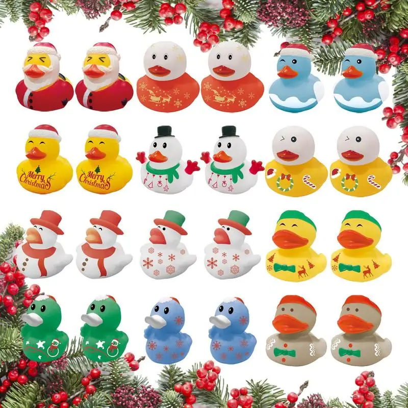 Mini Christmas Theme Ducks Bath Toys Holiday Ducks 24Pcs Mini Ducky Rubber Party Favors Toys Christmas For Boys And Girls Gift
Mini Christmas Theme Ducks Bath Toys Holiday Ducks 24Pcs Mini Ducky Rubber Party Favors Toys Christmas For Boys And Girls Gift