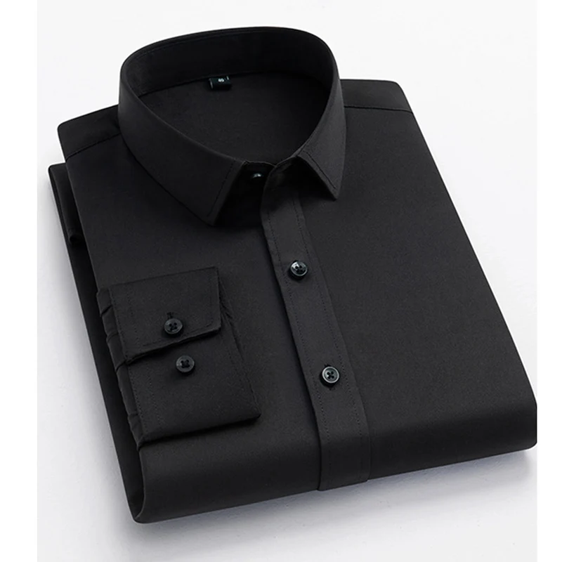 قميص أبيض للرجال بأكمام طويلة، كاجوال بدون حديد، قميص مناسب للربيع/الصيف، ملابس رسمية احترافية قميص أبيض للرجال بأكمام طويلة، كاجوال بدون حديد، قميص مناسب للربيع/الصيف، ملابس رسمية احترافية