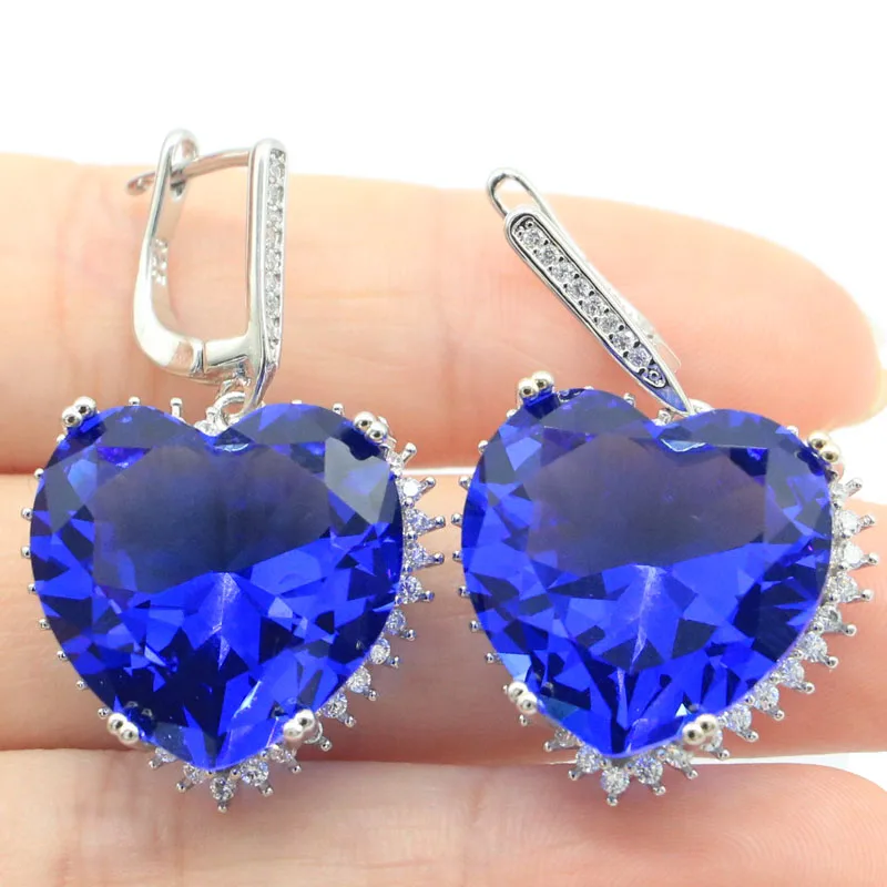 925 SOLID STERLING SILVER Earrings 19g Fancy Heart Shape Violet Tanzanite Green Peridot Kunzite Blood Ruby High Trendy Polished
925 SOLID STERLING SILVER Earrings 19g Fancy Heart Shape Violet Tanzanite Green Peridot Kunzite Blood Ruby High Trendy Polished