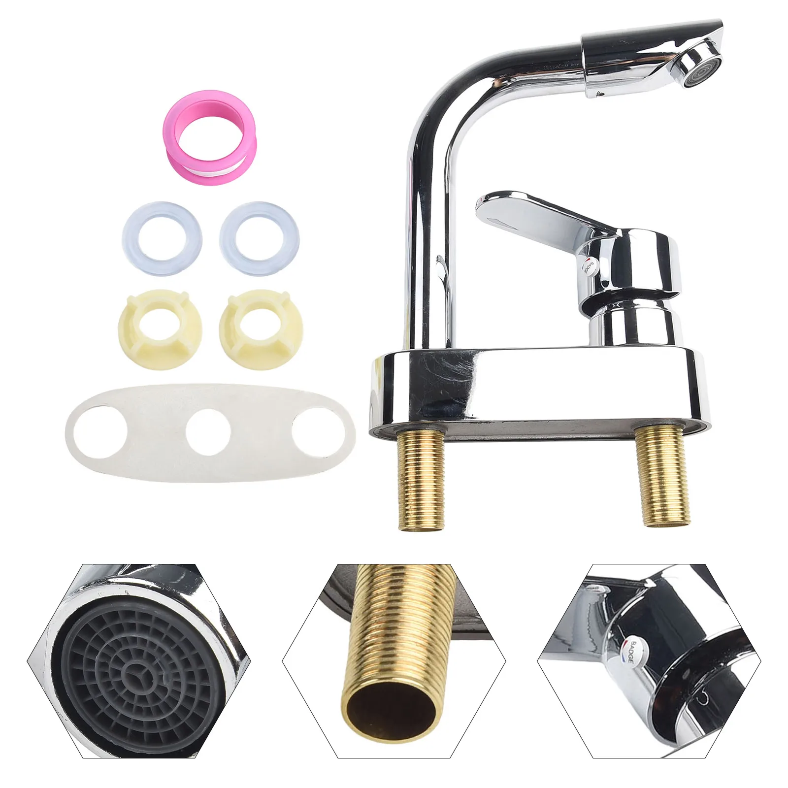 Sink Water Tap Washbasin Faucet Double Hole Parts Plating Base Zinc Alloy 360° Rotating Anti-corrosion Durable
Sink Water Tap Washbasin Faucet Double Hole Parts Plating Base Zinc Alloy 360° Rotating Anti-corrosion Durable