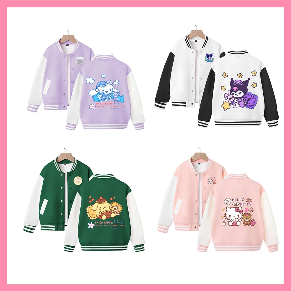 Anime Sanrioed Kuromi Kids Jacket Cinnamoroll Korean Kawaii spring Cartoon Baseball Uniform Boy Girl Coats Sportswear Outdoors
Anime Sanrioed Kuromi Kids Jacket Cinnamoroll Korean Kawaii spring Cartoon Baseball Uniform Boy Girl Coats Sportswear Outdoors