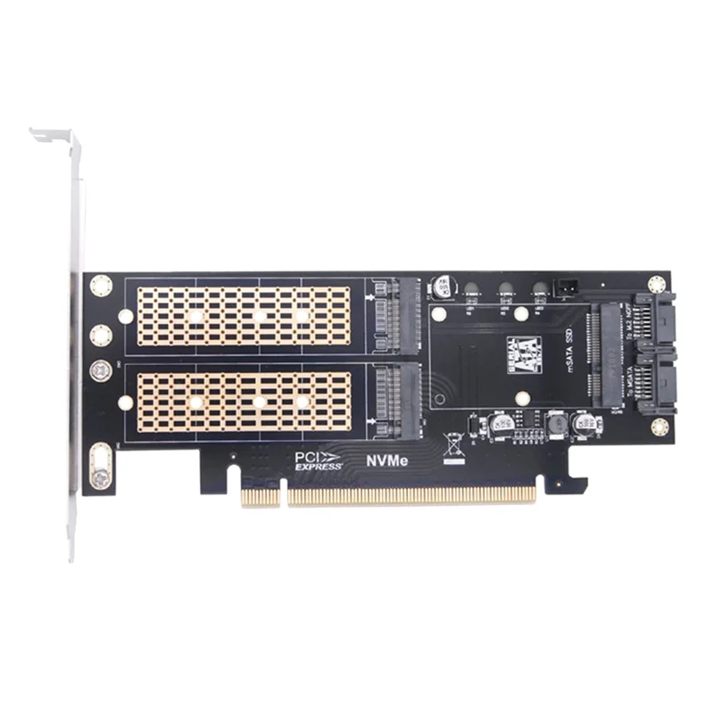 PCIE X16 to M.2 M Key NVME SSD+M.2 B Key SATA SSD+MSATA SSD Adapter Card 3 in 1 Desktop Computer Riser Card
PCIE X16 to M.2 M Key NVME SSD+M.2 B Key SATA SSD+MSATA SSD Adapter Card 3 in 1 Desktop Computer Riser Card