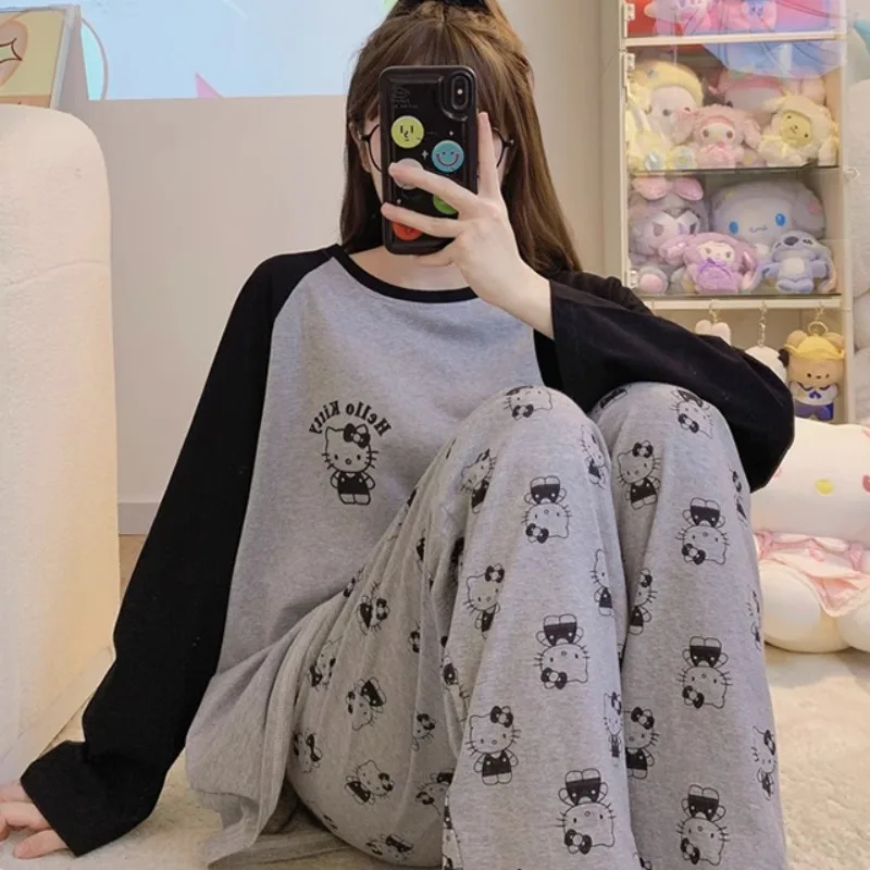 Sanrio Hello Kitty Pyjamas Female Long-sleeved Spring and Autumn Ins Style Leisure Can Be Worn Outside The Home Clothing Suit
Sanrio Hello Kitty Pyjamas Female Long-sleeved Spring and Autumn Ins Style Leisure Can Be Worn Outside The Home Clothing Suit