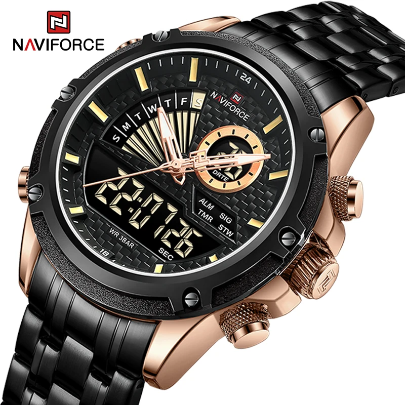 Часы наручные NAVIFORCE Мужские кварцевые, люксовые аналоговые цифровые популярные светящиеся деловые, из нержавеющей стали, 9205
Часы наручные NAVIFORCE Мужские кварцевые, люксовые аналоговые цифровые популярные светящиеся деловые, из нержавеющей стали, 9205
