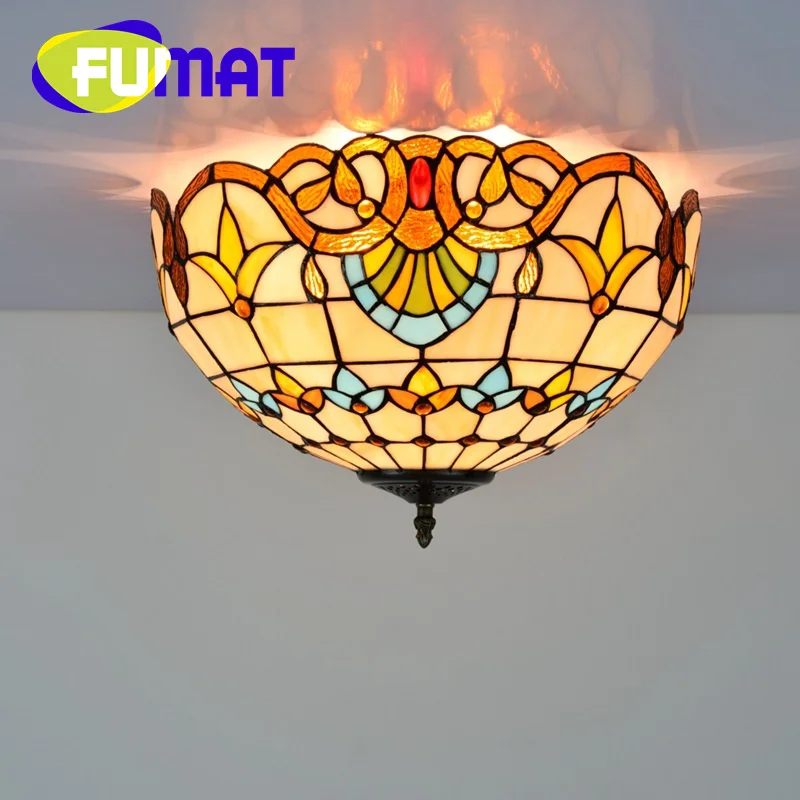 FUMAT Tiffany style yellow Baroque 16 inch stained glass overhead light restaurant bedroom hallway ceiling light LED deco
FUMAT Tiffany style yellow Baroque 16 inch stained glass overhead light restaurant bedroom hallway ceiling light LED deco