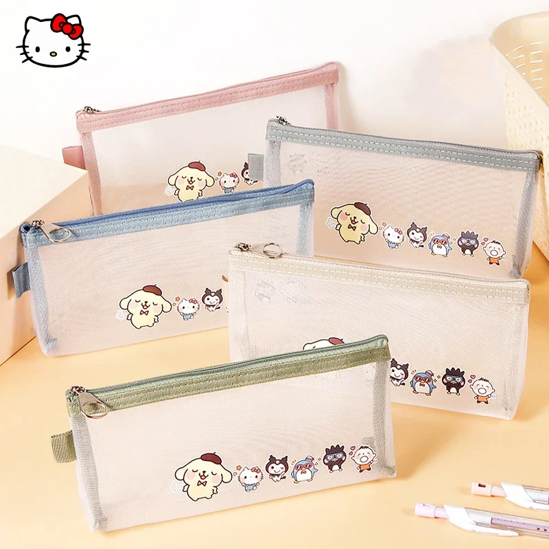 New Kawaii Sanrio Hello Kitty Pencil Case Kuromi Pom Pom Purin Cute Cartoon Mesh Large Capacity Student Pencil Bag Cosmetic Bag
New Kawaii Sanrio Hello Kitty Pencil Case Kuromi Pom Pom Purin Cute Cartoon Mesh Large Capacity Student Pencil Bag Cosmetic Bag