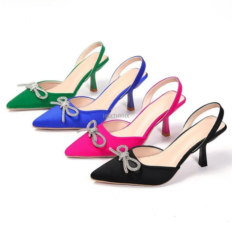 Women's Sexy Slingback Sandals 2023 Summer New Brand Fashion Bow-knot Pointed Toe Slip on High Heels Ladies Dress Pumps Shoes
Women's Sexy Slingback Sandals 2023 Summer New Brand Fashion Bow-knot Pointed Toe Slip on High Heels Ladies Dress Pumps Shoes