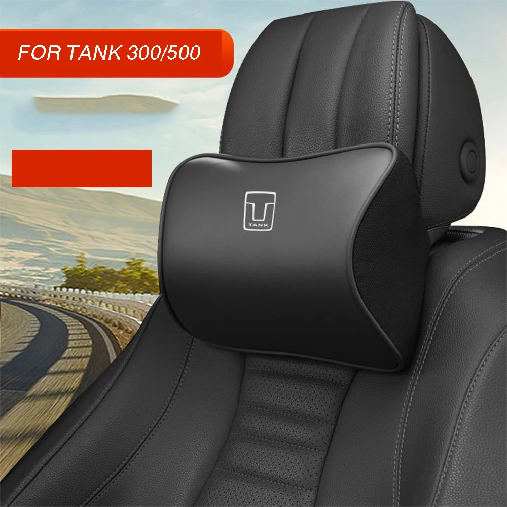 

For GWM Great Wall Tank 300 500 2021 2022 2023 Leather Car Headrest Lumbar Pillow Original Neck Pillows Waist Cushion Decoration