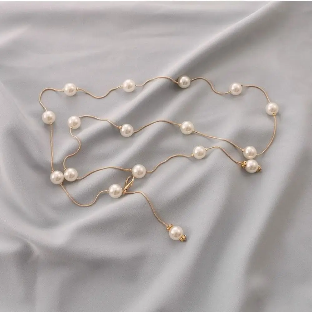 

Fashion Sweet Elegant Pearl Waist Chain Girls Adjustable Metal Waist Belt Bohemia Style Tassel Waistband