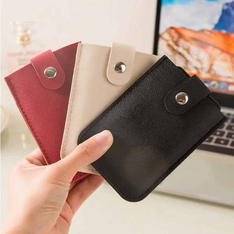 

Multi Slot PU Leather Slim Card Bag Bus ID Credit Card Badge Holder Organizer Bags Business Card Cover Wallet