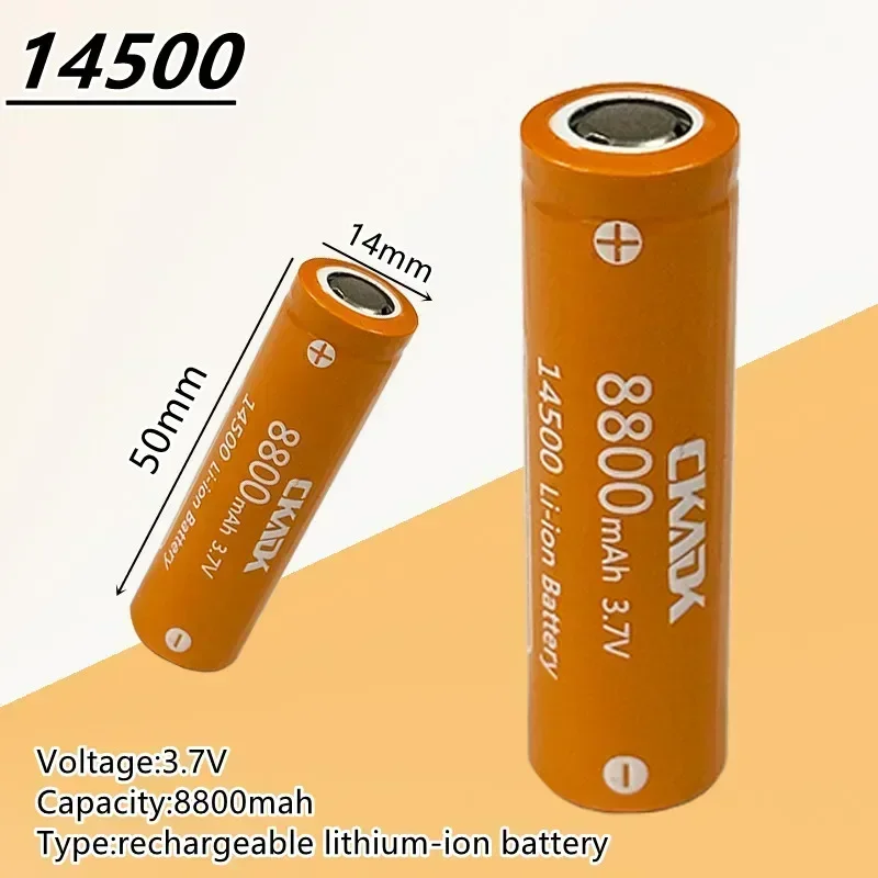 

NEW 14500 Lithium Battery 3.7V 8800mAh Rechargeable Battery Solderable Nickel Sheet Battery for Flashlights LED Flashlight Toys