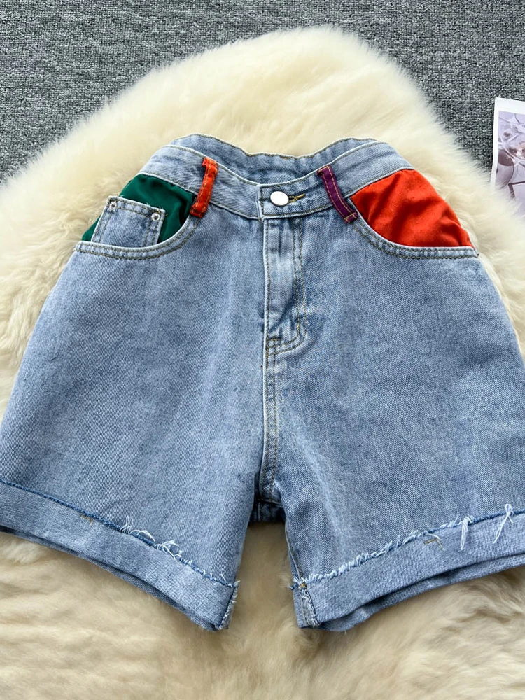 YuooMuoo Women Shorts Summer Chic Fashion High Waist Green and Red Pockets Jeans Shorts
YuooMuoo Women Shorts Summer Chic Fashion High Waist Green and Red Pockets Jeans Shorts