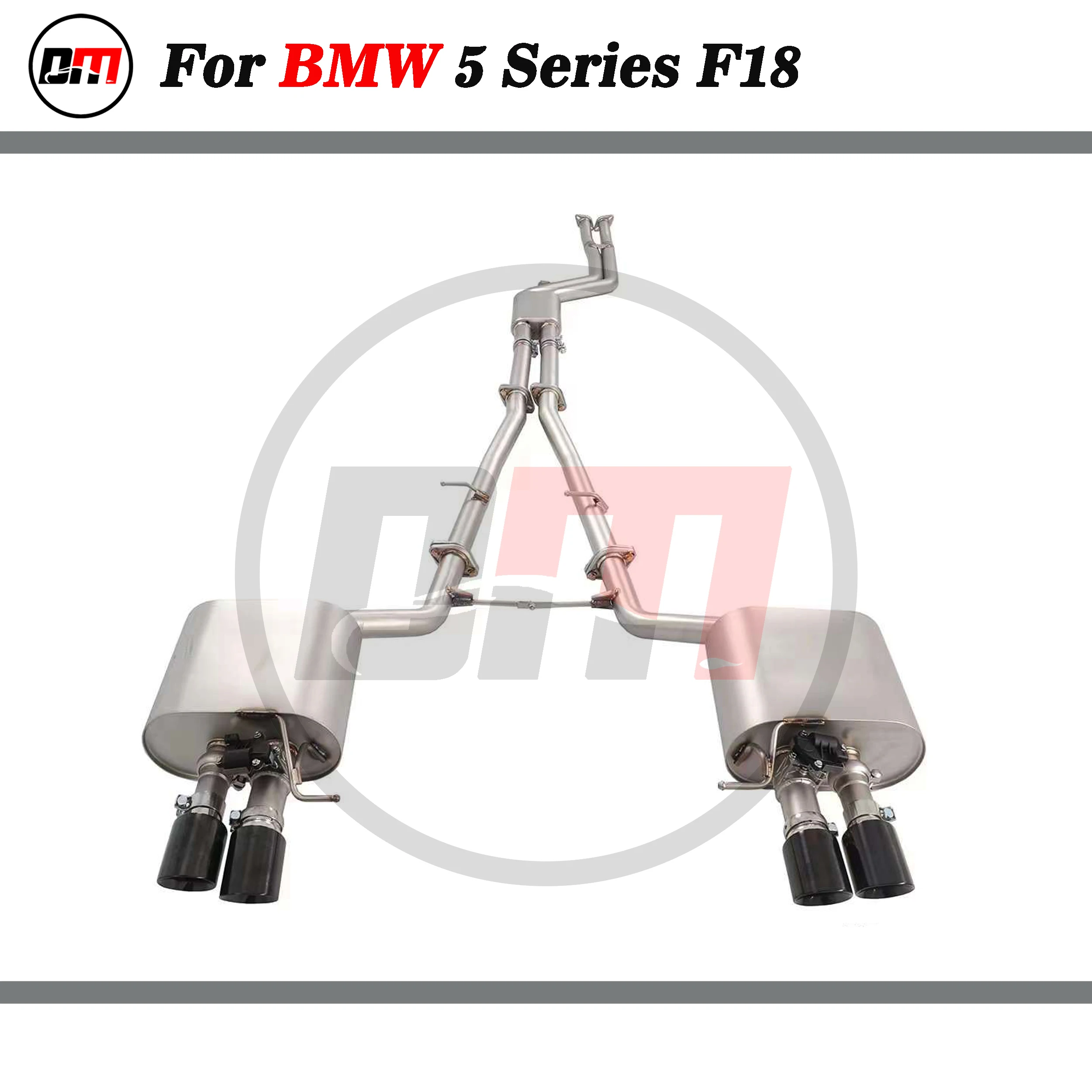 

DM exhaust stainless steel catback exhaust system for BMW 5 series f18 with valve and tips muffler exhaust pipe performance