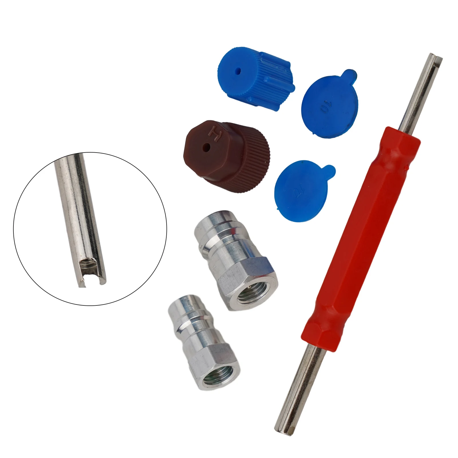Cap Valve Kit Adapter High Pressure Connection Cap Valve Kit Charging Port Adapter Removal Tool Retrofit Couplers Removal Tool
Cap Valve Kit Adapter High Pressure Connection Cap Valve Kit Charging Port Adapter Removal Tool Retrofit Couplers Removal Tool
