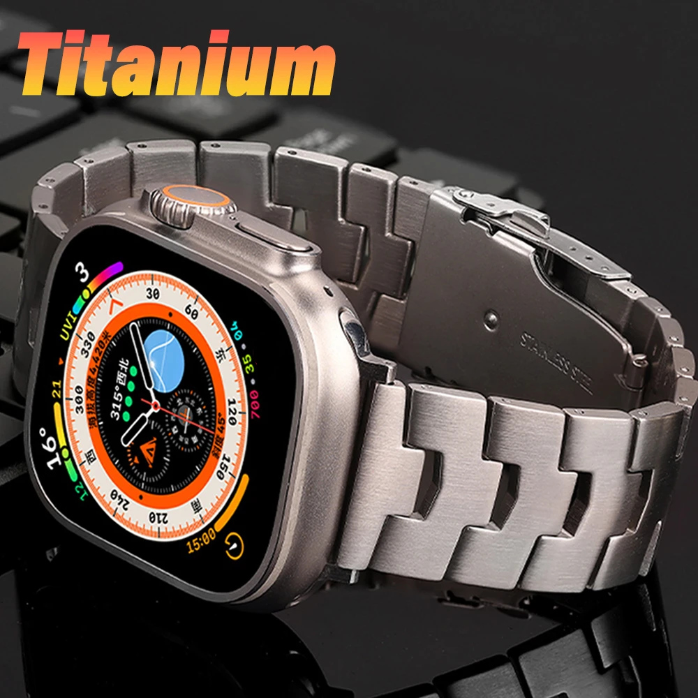 Luxury Titanium Strap For Apple Watch Ultra 49mm 8 7 45mm 41mm Correa Metal Bracelet For iWatch Series SE 6 5 4 3 44 38mm Band
Luxury Titanium Strap For Apple Watch Ultra 49mm 8 7 45mm 41mm Correa Metal Bracelet For iWatch Series SE 6 5 4 3 44 38mm Band