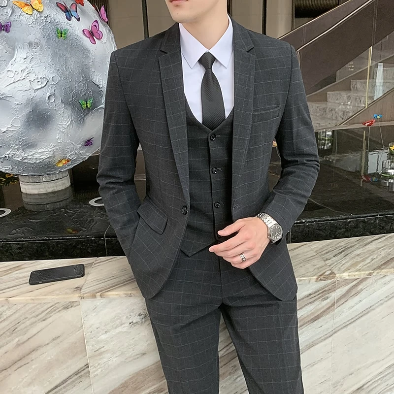 ( Blazer + Pants+Vest) Brand Fashion Men 's Slim Fit Business Suit Men Fashion 3 Pcs Mens Tuxedos Suits Groom Best Wedding Suits
( Blazer + Pants+Vest) Brand Fashion Men 's Slim Fit Business Suit Men Fashion 3 Pcs Mens Tuxedos Suits Groom Best Wedding Suits