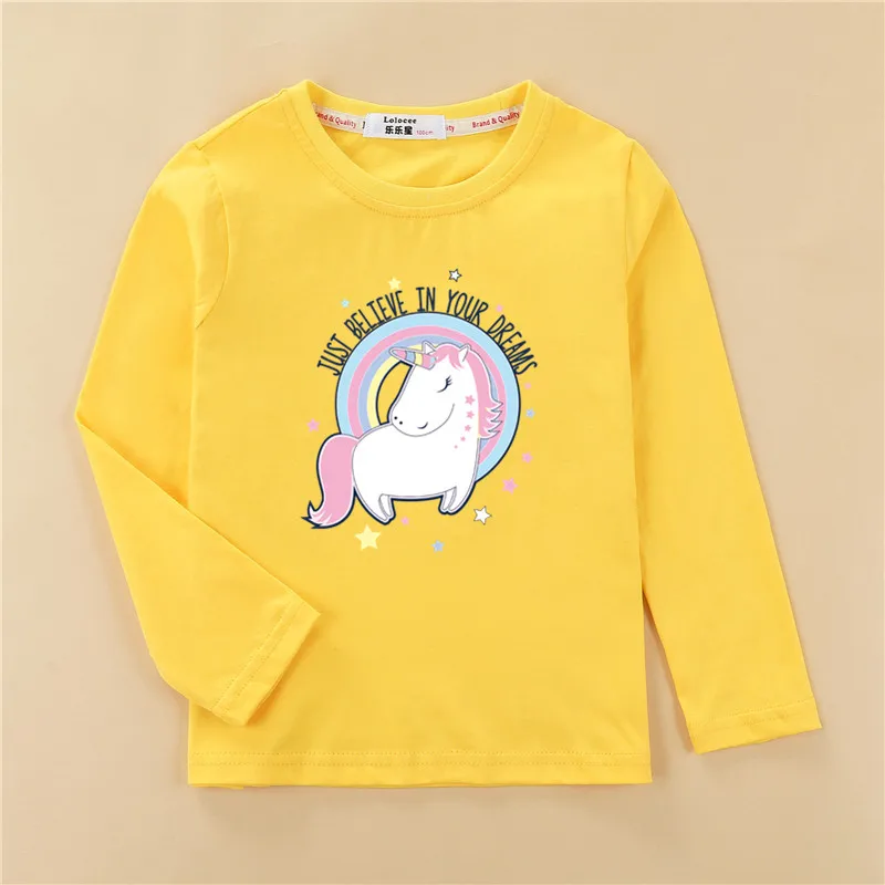 

От 3 до 14 лет Детская длинная футболка Единорог Пони дизайнерские топы для маленьких девочек короткая рубашка хлопковая одежда