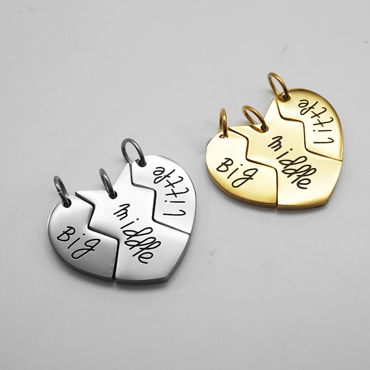 Graduation Season Three Friends Puzzle Heart Shaped Pendant Pendant Brother Sisters Stainless Steel Necklace
Graduation Season Three Friends Puzzle Heart Shaped Pendant Pendant Brother Sisters Stainless Steel Necklace