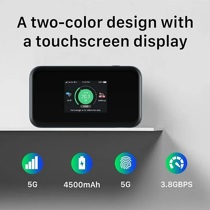 Original ZTE MU5002 CAT22 5G Mobile Wifi Router With Sim Card Slot 4500mAh Battery Pocket Portable Hotspot Mifi
Original ZTE MU5002 CAT22 5G Mobile Wifi Router With Sim Card Slot 4500mAh Battery Pocket Portable Hotspot Mifi