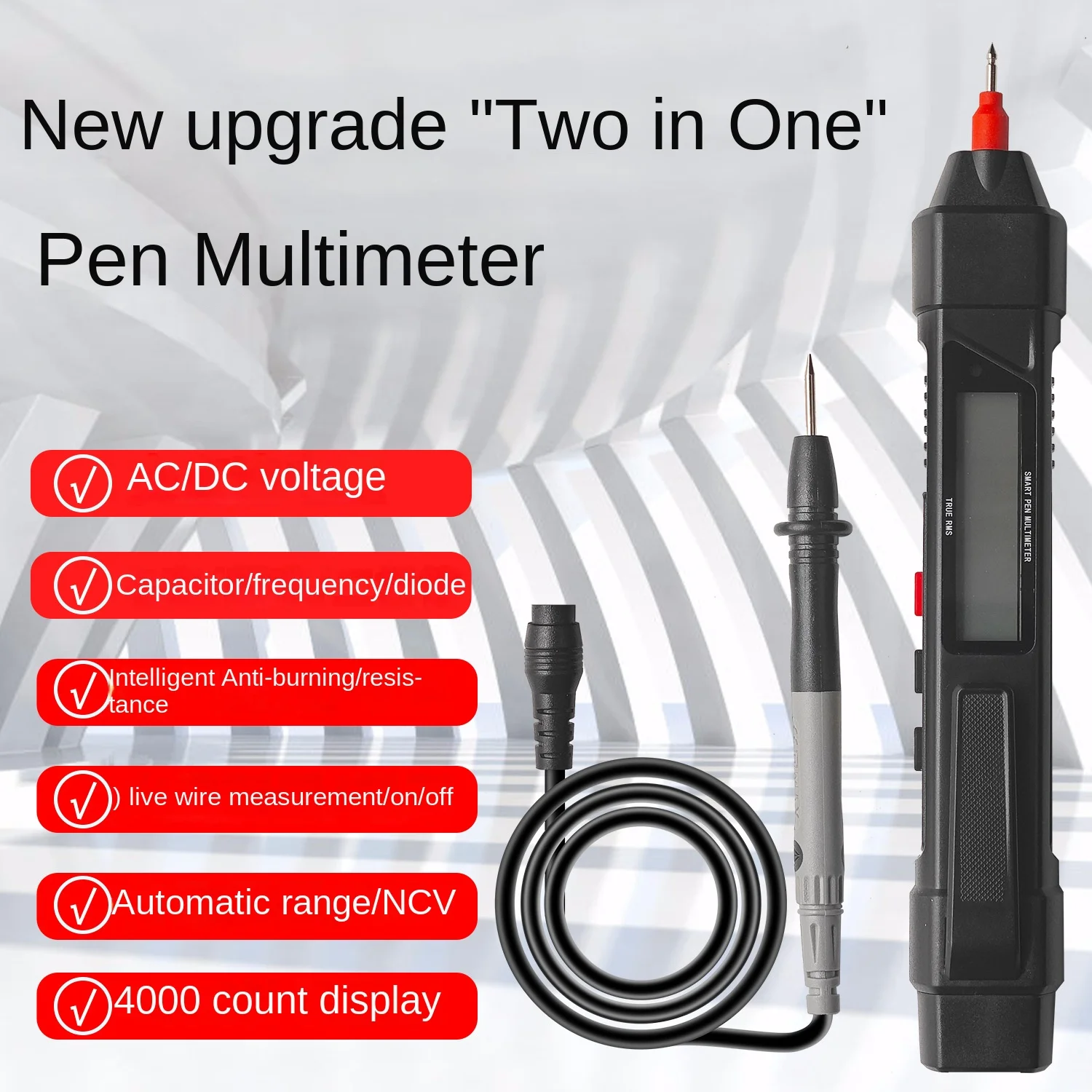 

Intelligent Pen Multimeter Handheld Portable AC/DC Voltage Resistance High Precision Acoustic and Electrical Induction Digital