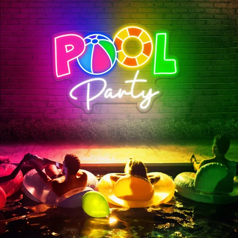 Summer Pool Party Neon Sign Custom Led Light Sign Swimming Pool LED Neon lights Pool Bar Sign for Courtyard Party Decoration
Summer Pool Party Neon Sign Custom Led Light Sign Swimming Pool LED Neon lights Pool Bar Sign for Courtyard Party Decoration