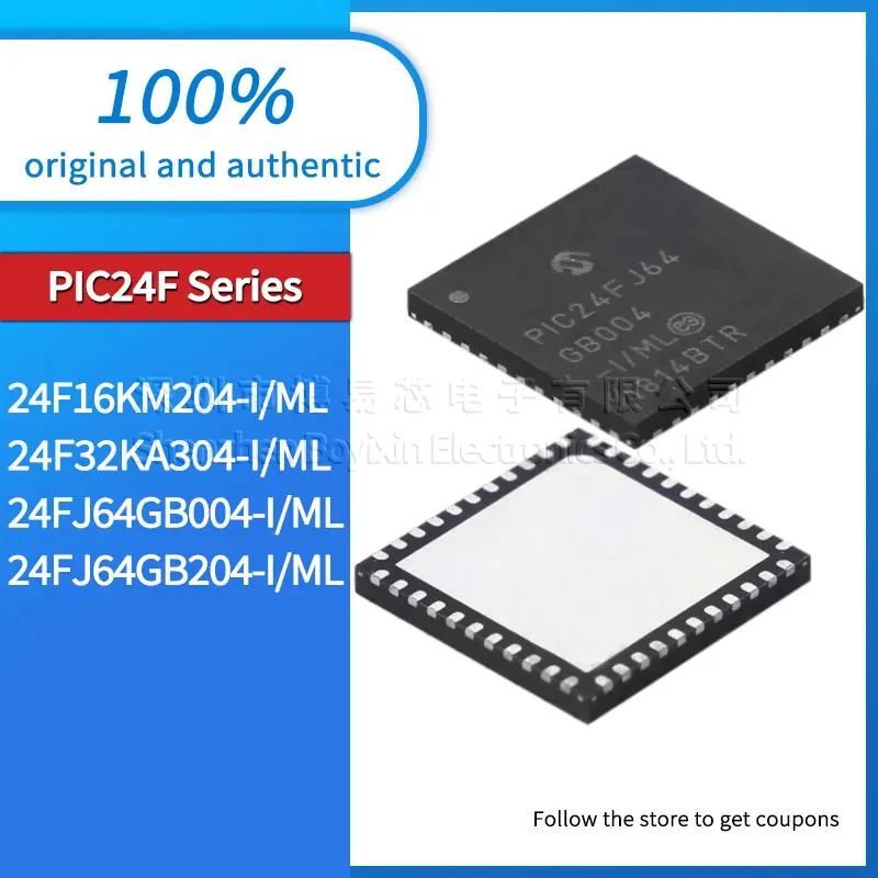 Original genuine PIC24F16KM204-I/ML PIC24F32KA304 PIC24FJ64GB004 PIC24FJ64GB204 microcontroller IC chip package QFN
Original genuine PIC24F16KM204-I/ML PIC24F32KA304 PIC24FJ64GB004 PIC24FJ64GB204 microcontroller IC chip package QFN