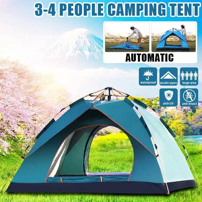 DesertFox Automatic Camping Tent 3-4 Person Easy Setup DesertFox Automatic Camping Tent 3-4 Person Easy Setup