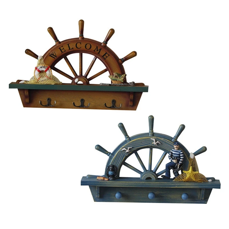 2Pcs Mediterranean Style Wall Mounted Key Hooks Creative Wooden Rudder Style Entryway Key Holder For Wall Organizer
2Pcs Mediterranean Style Wall Mounted Key Hooks Creative Wooden Rudder Style Entryway Key Holder For Wall Organizer