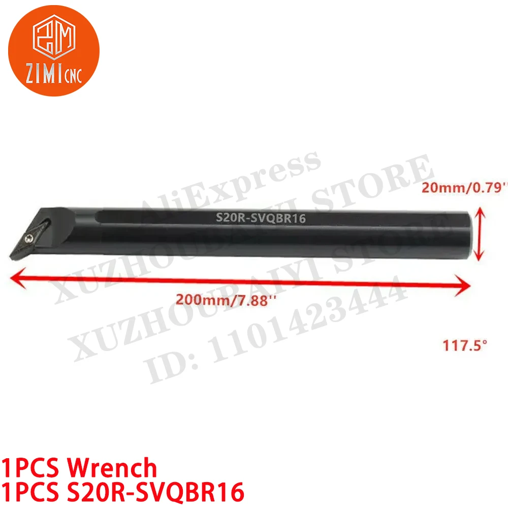 

1 шт. S20R-SVQBR16 Внутренний токарный станок Держатель токарных инструментов внутреннее растачивание стержень для твердосплавной пластины VBMT16 инструмент с ЧПУ токарный станок по металлу режущий инструмент