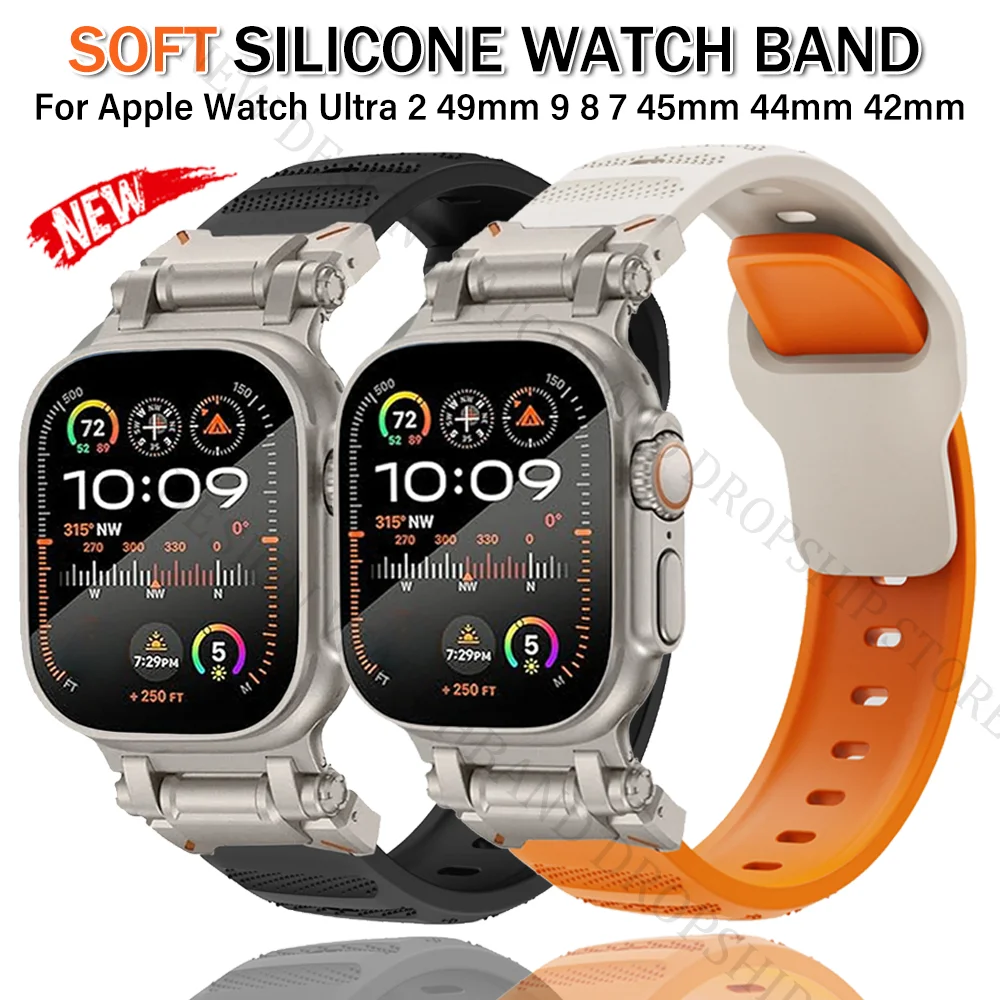 Ремешок силиконовый для Apple Watch Ultra 2, мягкий спортивный браслет для iWatch Series 9 8 7 45 мм 6 5 4 Se 44 мм 42 мм 49 мм
Ремешок силиконовый для Apple Watch Ultra 2, мягкий спортивный браслет для iWatch Series 9 8 7 45 мм 6 5 4 Se 44 мм 42 мм 49 мм