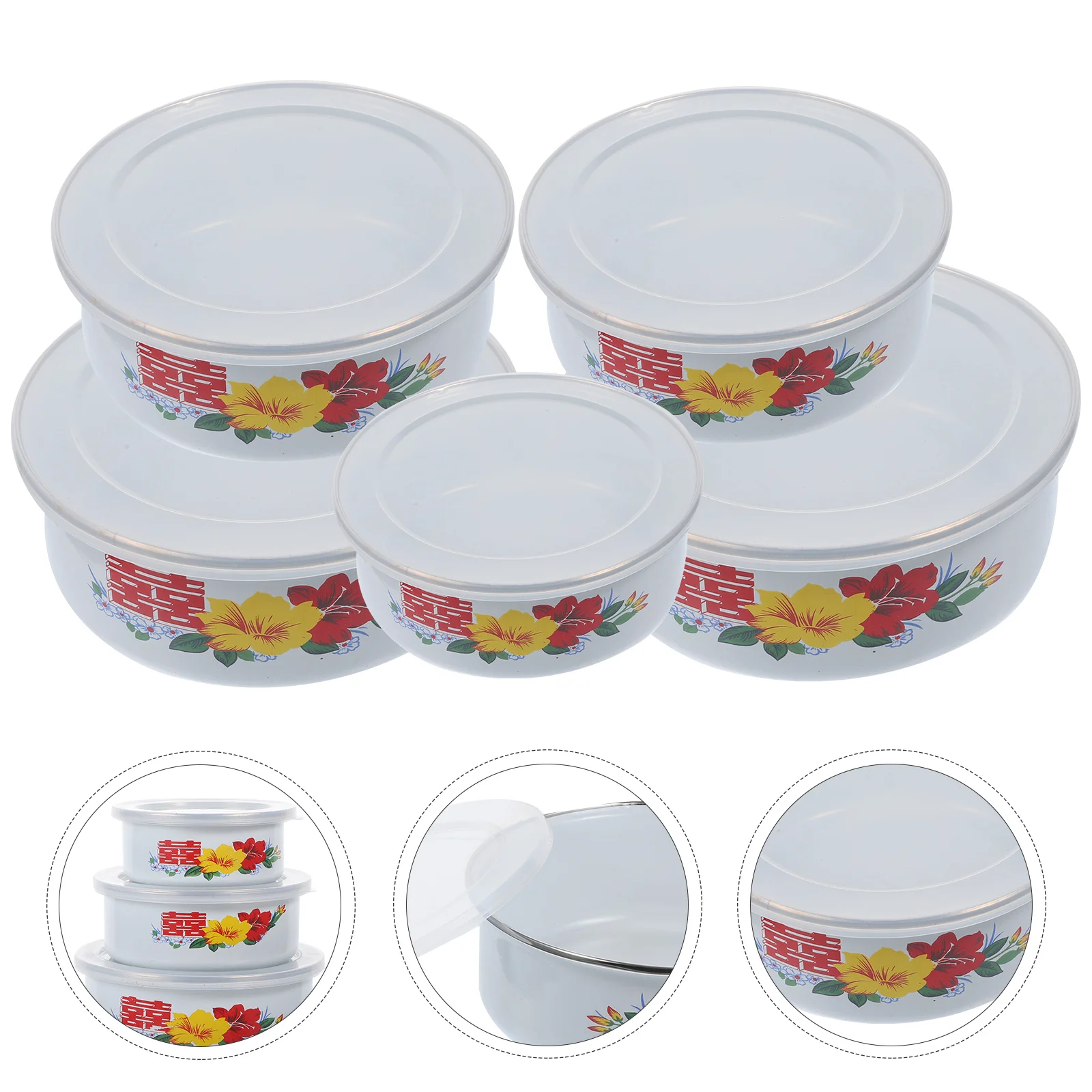 5 Pcs Soup Bowl Enamel Thickened Preservation with Lid Baby Salad Container Metal Bowls Lids
5 Pcs Soup Bowl Enamel Thickened Preservation with Lid Baby Salad Container Metal Bowls Lids
