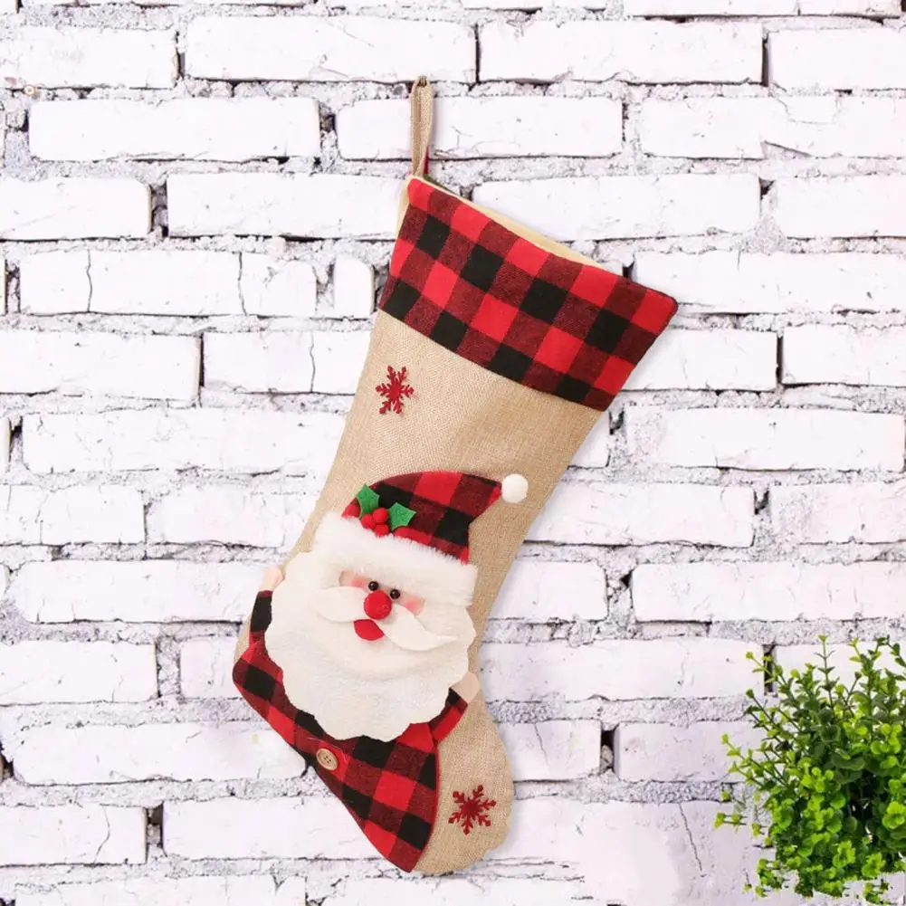 

Holiday Stocking Festive Christmas Stockings Adorable Snowman Santa Claus Sock Gift Bags for Kids Xmas Tree Ornaments