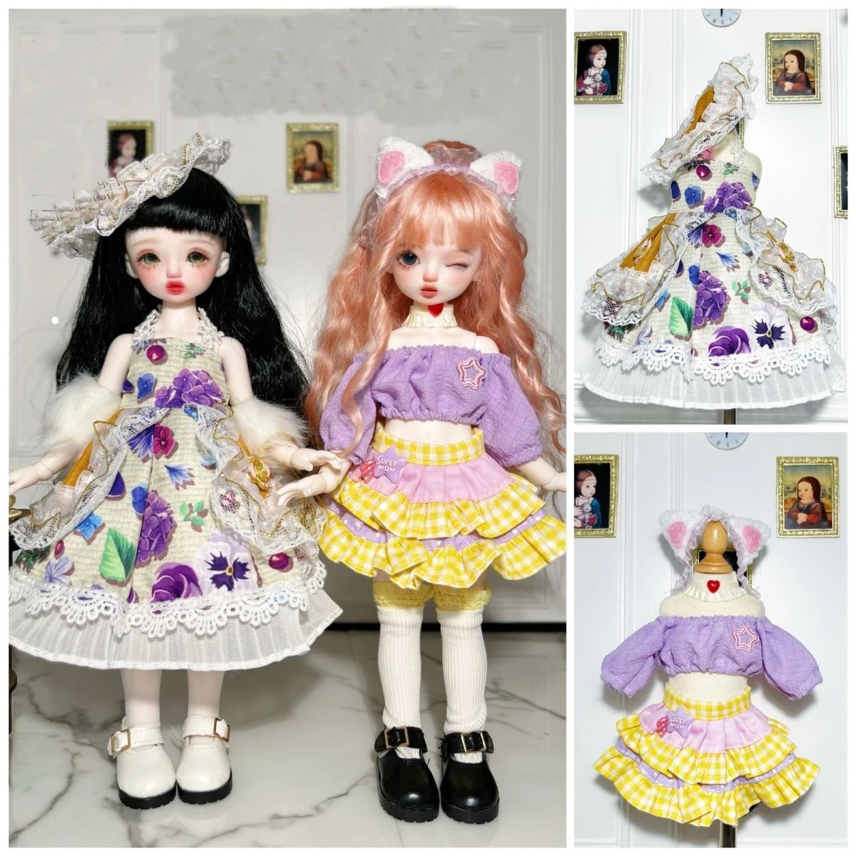 

New 30cm Doll's Clothes for 1/6 Fat SD Bjd Doll Sweet Cute Skirt DIY Girl Toys Dress Up Fashion Doll Accessories, No Doll