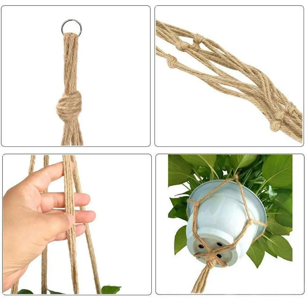 Natural Flax Macrame Plant Hanger - 35" Boho Garden Basket 11 S5a571a9b72ed429bb7e4b860c49329bfz